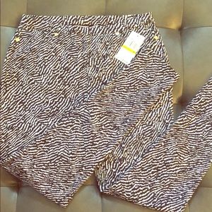 Michael Kors Black and White Patterned Leggins M